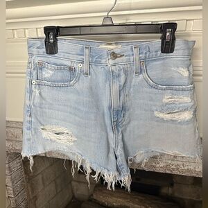 Madewell Blue Distressed Jean Shorts